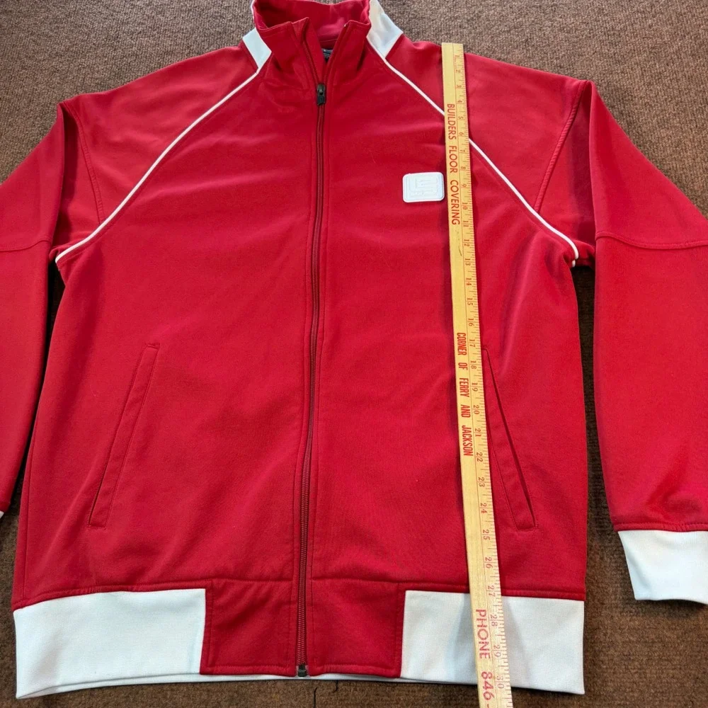 Nike LeBron James Track Jacket Mens Large Red White Full Zip Basketball Warm Up